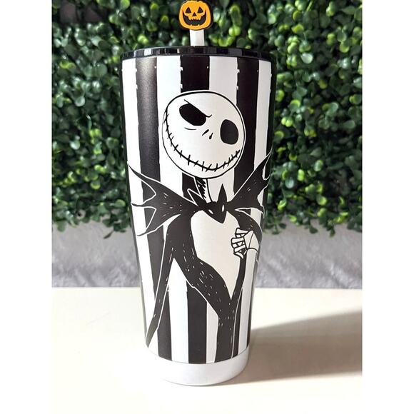 Jack Skellington Halloween Tumbler w/ Lid & Straw Nightmare Before Christmas NWT - Picture 1 of 5